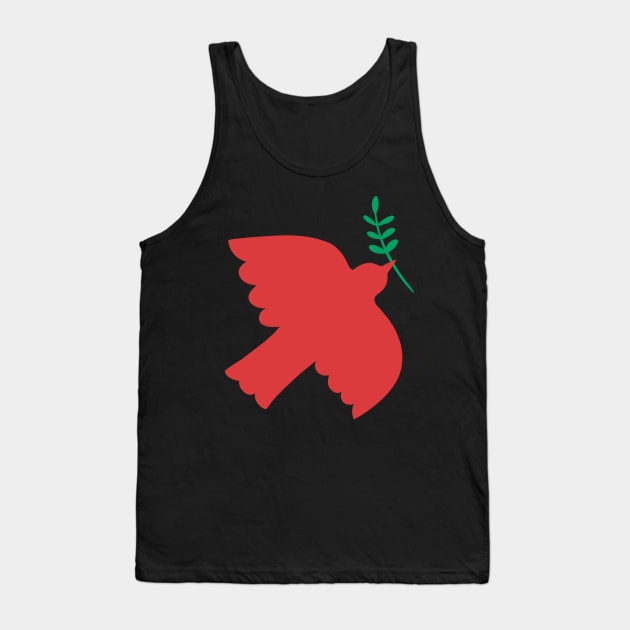 Red Christmas Dove Tank Top by SWON Design